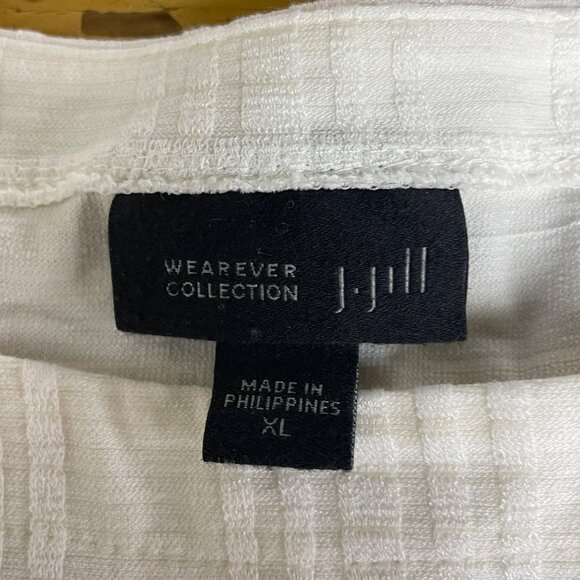 J. Jill Wearever Textured 3/4 Sleeve Tunic White Sz XL Stretch Minimalist - Picture 7 of 7